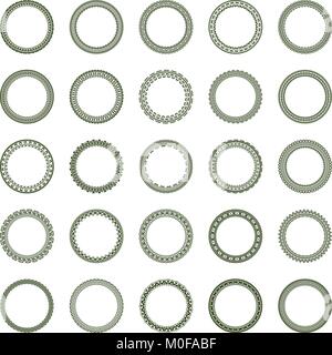 Ensemble de 25 cadres ronds de décoration Illustration de Vecteur