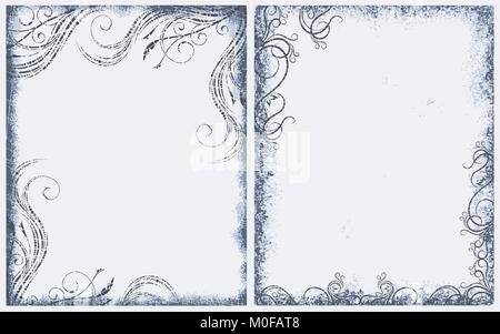 Paire de cadres grunge. Illustration de Vecteur