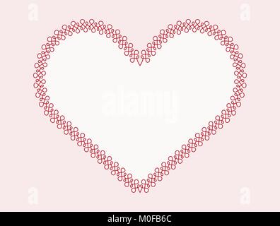 En forme de cœur décrit calligraphique frames avec plein de couleurs de remplissage et de trait modifiable Illustration de Vecteur