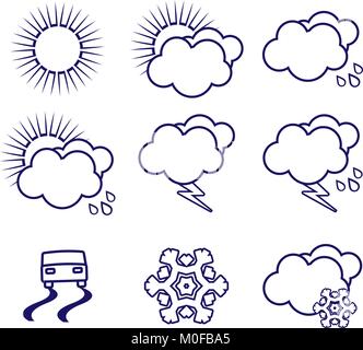 Ensemble d'icônes météo Illustration de Vecteur