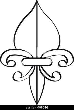 L'icône de fleur de lys Illustration de Vecteur