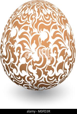 Œuf de Pâques avec un motif d'or vintage, Joyeuses Pâques Illustration de Vecteur