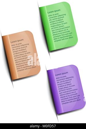 Set de 3 autocollants, étiquettes ou tags. Modèle pour l'infographie. Vector illustration. Illustration de Vecteur