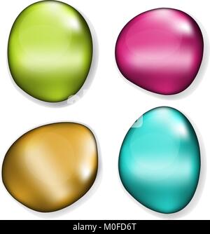 Ensemble de pierres en verre de couleur pour votre conception. Vector illustration. Illustration de Vecteur