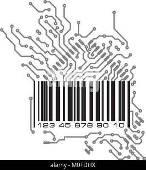 Code barre par PCB-style de mise en page. Vector illustration. Illustration de Vecteur
