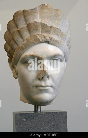 Portrait en marbre de Marciana soeur de l'empereur romain Trajan, PETITE ANNONCE Hadrianic 130-138, période, le Metropolitan Museum of Art (le MET), la région de Manhatta Banque D'Images