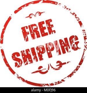 Livraison gratuite red rubber stamp Illustration de Vecteur