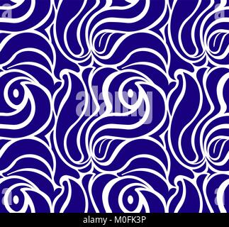 Seamless Vector modèle floral en bleu le gamma Illustration de Vecteur