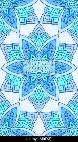 Résumé transparente motif tribal. Texture ethnique dessiné à la main, vector illustration dans des tons bleus. Illustration de Vecteur