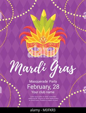 Pour l'affiche de Mardi Gras masquerade Illustration de Vecteur