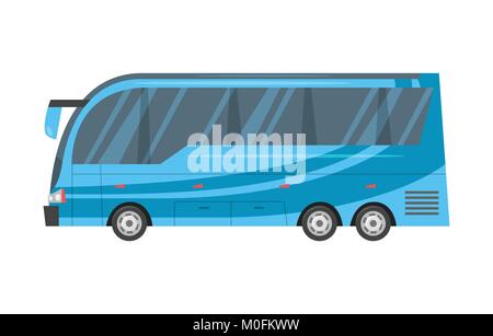 Transports - bus de ville bleu. Illustration de Vecteur