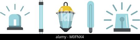 Lumière bleue style Icon Set, Télévision Illustration de Vecteur