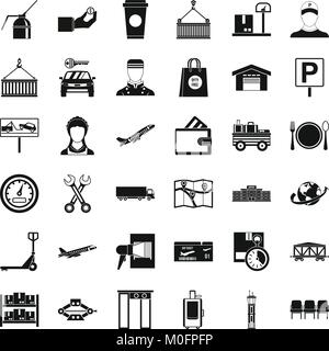 Icônes de livraison fixé, le style simple Illustration de Vecteur