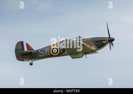 Hawker Hurricane battant le 23 septembre 2017 à Duxford Cambridgeshire, Royaume-Uni Banque D'Images