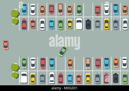 Parking - parking vecteur illustration graphique de l'infrastructure. Illustration de Vecteur