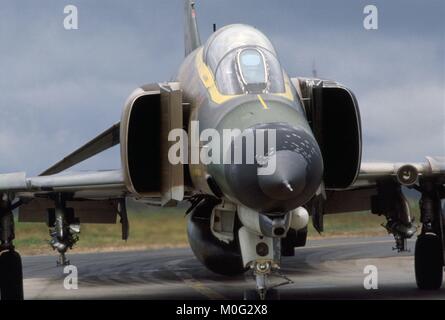 US Air Force Base à Spangdahlem (Allemagne Fédérale), F 4 Phantom II de chasse 52° Tactical Fighter Wing, Juin 1985 Banque D'Images