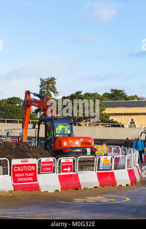 Rénovation et travaux de resurfaçage au quai Approche, Bournemouth, Dorset UK en Janvier Banque D'Images