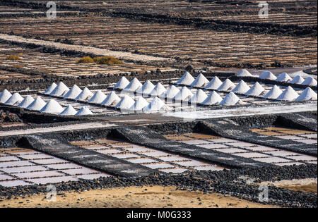 Salinas de Janubio, salines de Lanzarote, îles Canaries, Espagne Banque D'Images