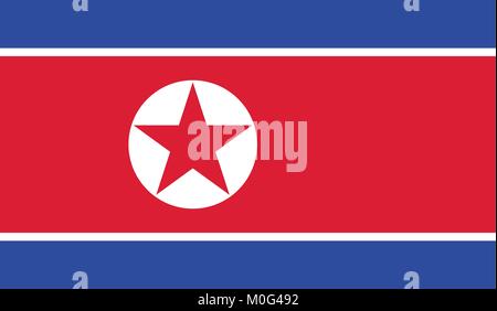 Drapeau national de la Corée du Nord Illustration de Vecteur