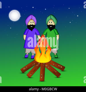 Illustration du festival hindou Lohri background Banque D'Images