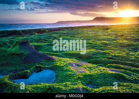 Lever du soleil à laomei reef vert, côte nord Banque D'Images
