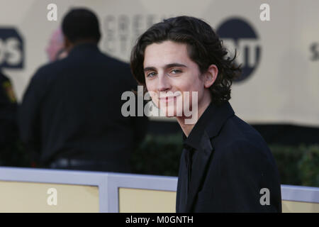 Los Angeles, CA, USA. Jan 21, 2018. Timothée Chalamet à la 24e assemblée annuelle des Screen Actors Guild Awards tenue au Shrine Auditorium à Los Angeles, Californie le 21 janvier 2018. /MediaPunch FSRetna : Crédit/Alamy Live News Banque D'Images