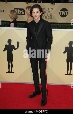 Los Angeles, CA, USA. Jan 21, 2018. Timothée Chalamet à la 24e assemblée annuelle des Screen Actors Guild Awards tenue au Shrine Auditorium à Los Angeles, Californie le 21 janvier 2018. /MediaPunch FSRetna : Crédit/Alamy Live News Banque D'Images