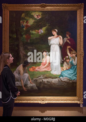 Bonham's New Bond Street, London, UK. 22 janvier 2018. Œuvres principales de l'Walid Juffali Collection sur l'affichage à l'salle des ventes Bonhams. Walid Juffali, feu le milliardaire saoudien, a été un fervent collectionneur possèdent des œuvres de Pablo Picasso, Anish Kapoor et Joan Miro. Vente de la collection aura lieu le 26 mars 2018 à Bishopsgate House, Surrey. Photo : Philippe Hermgenes joyeux été, Calderon, estimation £60 000. Credit : Malcolm Park/Alamy Live News. Banque D'Images