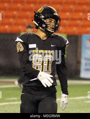 20 janvier 2018 - L'équipe de wide receiver Makai Shakir Khalil # 80 (Visra Murrieta HS/Boise State commit) au cours de la haute école de football Polynésien Bowl showcase au Aloha Stadium d'Honolulu, Hawaii - Michael Sullivan/CSM Banque D'Images