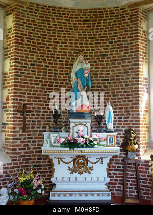 Busnes (Pas-de-Calais) château du Quesnoy, chapelle intérieur Banque D'Images