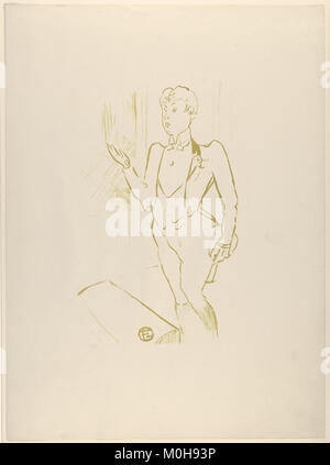 Une lithographie des années 1890 intitulée Mary Hamilton de la série le Café concert d'Henri de Toulouse-Lautrec, représentant un artiste de la culture des cafés parisiens. L’œuvre illustre le style caractéristique et l’observation sociale de Toulouse-Lautrec. Banque D'Images