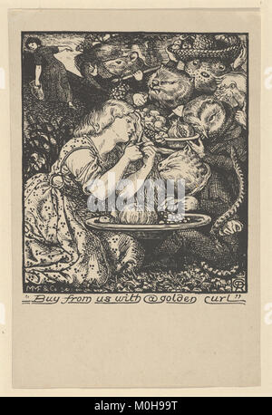 Acheter chez nous avec une boucle d'Or (frontispice à 'Goblin Market et autres poèmes' par Christina Rossetti) rencontré DP835742 Banque D'Images