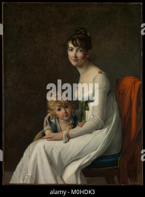 Madame Philippe Panon Desbassayns de Richemont (Jeanne Eglé Mourgue, 1778-1855) et son fils, Eugène (1800-1859) a rencontré DP-13442-001 Banque D'Images