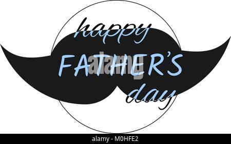 Happy father's day logo. Illustration stylisée avec moustache élément. Carte de vœux vecteur élément isolé sur fond blanc Illustration de Vecteur