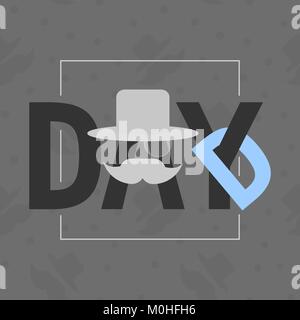 Logo de la journée avec un papa lettres stylisées. Vector illustration avec de la lettre de la moustache et chapeau haut de forme pour le jour de la fête des pères et d'autres fins de conception Illustration de Vecteur