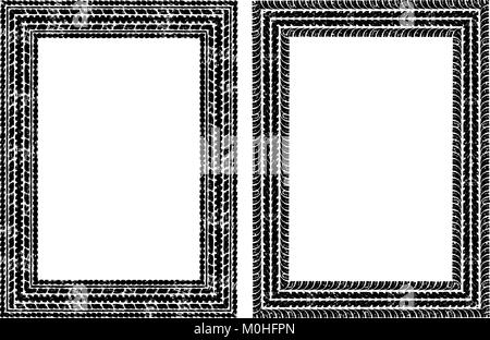 Paire de cadres dans les traces de pneu vector style Illustration de Vecteur