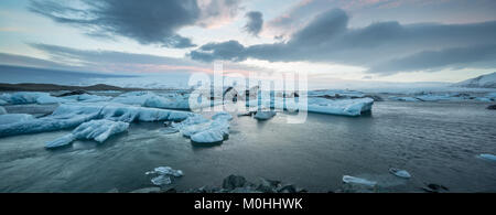 Paysage islandais de la surface de la mer de glace Banque D'Images