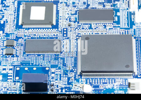 Fermé Retour en haut circuit imprimé avec composants électroniques Banque D'Images