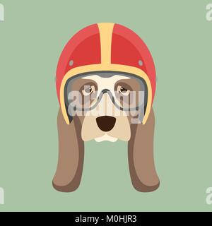 Dog face au casque de moto style télévision illustration vectorielle Illustration de Vecteur