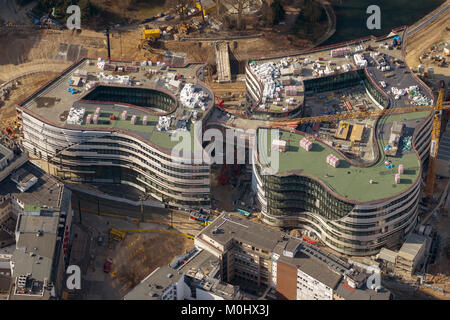 Vue aérienne, la plus grande construction site est encore le Kö-Bogen, l'extension de la rue commerçante Königsallee dans le jardin de la cour. L'Kö-Bogen buil Banque D'Images