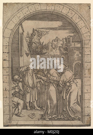 Joachim embrassant Saint Anne sous le golden gate à Jérusalem, après Dürer RENCONTRÉ DP820352 Banque D'Images