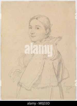 Portrait de Madame Jean-Auguste-Dominique Ingres, née Madeleine Chapelle, peint par Jean-Auguste-Dominique Ingres, mettant en valeur le style portrait du XIXe siècle. Banque D'Images