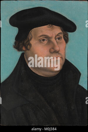 Un portrait de Martin Luther (1483-1546) du Metropolitan Museum of Art, représentant le théologien allemand et figure clé de la réforme protestante, connu pour son rôle dans la formation de l'histoire chrétienne. Banque D'Images