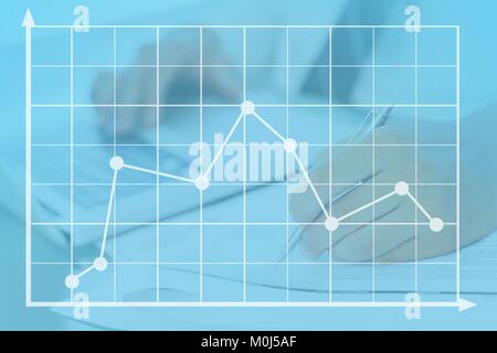 L'écriture à la main avec des superpositions de graphes Banque D'Images