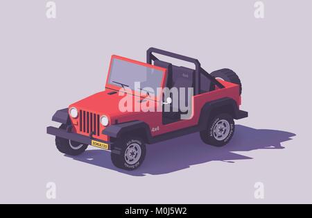 Vector poly faible off-road 4x4 SUV voiture Illustration de Vecteur