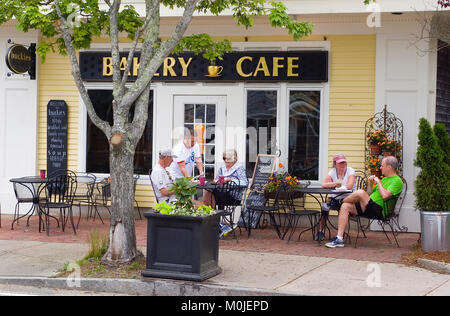 Bosctti les Bucky, un café du Port de Harwich, Massachusetts, à Cape Cod, USA Banque D'Images