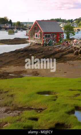 Une cabane de pêcheur sur le maquereau Cove - Bailey's Island, Maine Banque D'Images