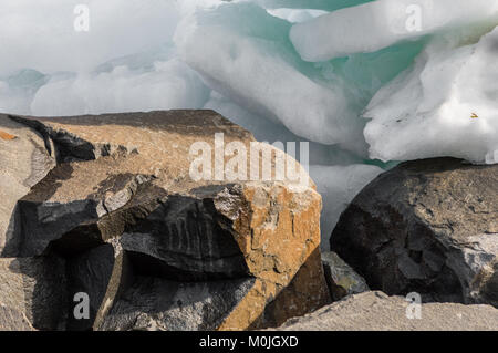 détial de glace et de roches Banque D'Images