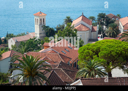 Vue sur la vieille ville, Herceg Novi, Monténégro Banque D'Images