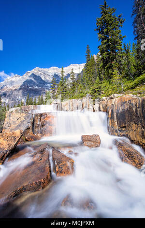 Pas de géant en cascade, Paradise Valley, parc national de Banff, Canada Banque D'Images